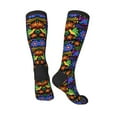 thumbnail image 4 of Fotbe Colorful Floral print Women's Men's Novelty Crew Socks Cotton Socks Knee High Socks for Walking,Running,Nurses,Pregnancy, 4 of 9