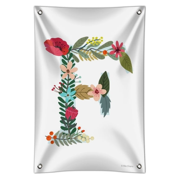 Letter F Floral Monogram Initial Home Business Office Sign