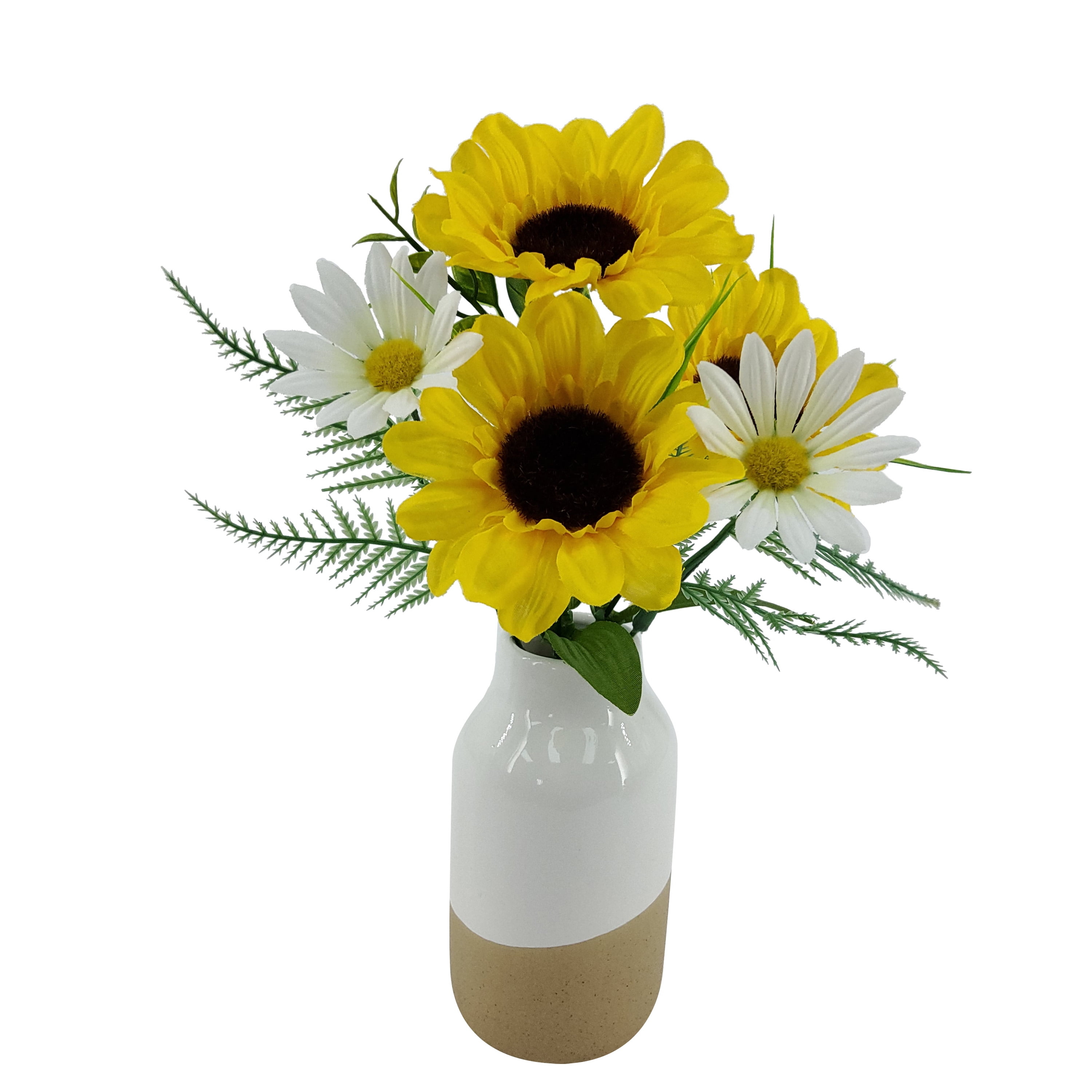 Mainstays Indoor 15 inch Artificial Polyester Daisy Pick, Yellow Color.
