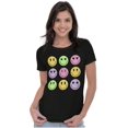 thumbnail image 3 of Colorful Happy Face Smile Eyes Womens Slim Fit Graphic Tee Brisco Brands S, 3 of 5