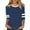 Navy, variant on Ediodpoh Casual Women's T Shirts for Daily Wear Quarter Sleeve Round Neck Striped Design Womens Tshirts Navy XXL