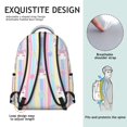 thumbnail image 3 of Unicorn and Bow Pink Pattern Backpack for School, Cute School Bag with Adjustable Shoulder Straps and Padded Back, 15.3"x11"x7.1", 3 of 3