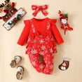 thumbnail image 2 of Odeerbi Baby Infant Boys Girls Clothes Christmas Jumpsuit Baby Romper Toddler Christmas Color Plush Cute Winter Thick Keep Warm Jumpsuit Red 6-9 Months, 2 of 7