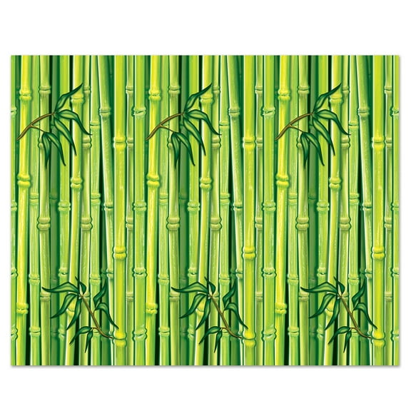 Party Central Pack of 6 Green and Yellow Jungle Bamboo Photo Backdrop Wall Decors 30'
