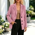 thumbnail image 2 of Xinsrenus Women's Plus Size Faux Suede Blazer,Notched Lapel Button Front Solid Color Vintage Suit Jacket, 2 of 6