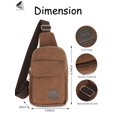 thumbnail image 2 of PULLIMORE Men's Canvas Shoulder Bags Chest Pack Casual Crossbody Sling Backpack USB Charging Port for Business Hiking Cycling Travel (Brown), 2 of 9