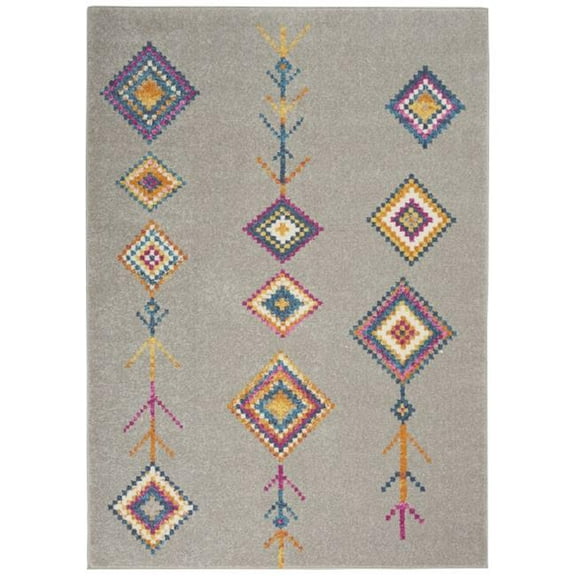 4 x 6 ft. Gray & Multi Color Geometric Area Rug