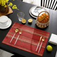 thumbnail image 3 of Red Wood Grain Placemats Set of 8, Farmhouse Vintage Wooden Rustic Planks Placemats for Dining Table, Place Mats for Kitchen Tabletop, Waterproof Wipeable Dining Table Mats Set, 3 of 9