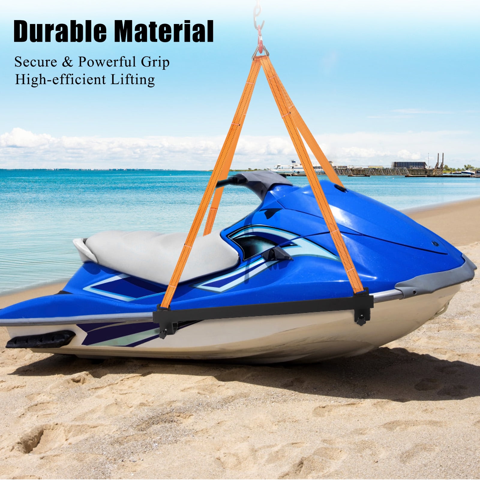 Telyswee Watercraft Lift Sling, 1500lb Polyester Lifting Straps Watercraft Capacity Jet Ski Lift Sling for Personal Watercraft