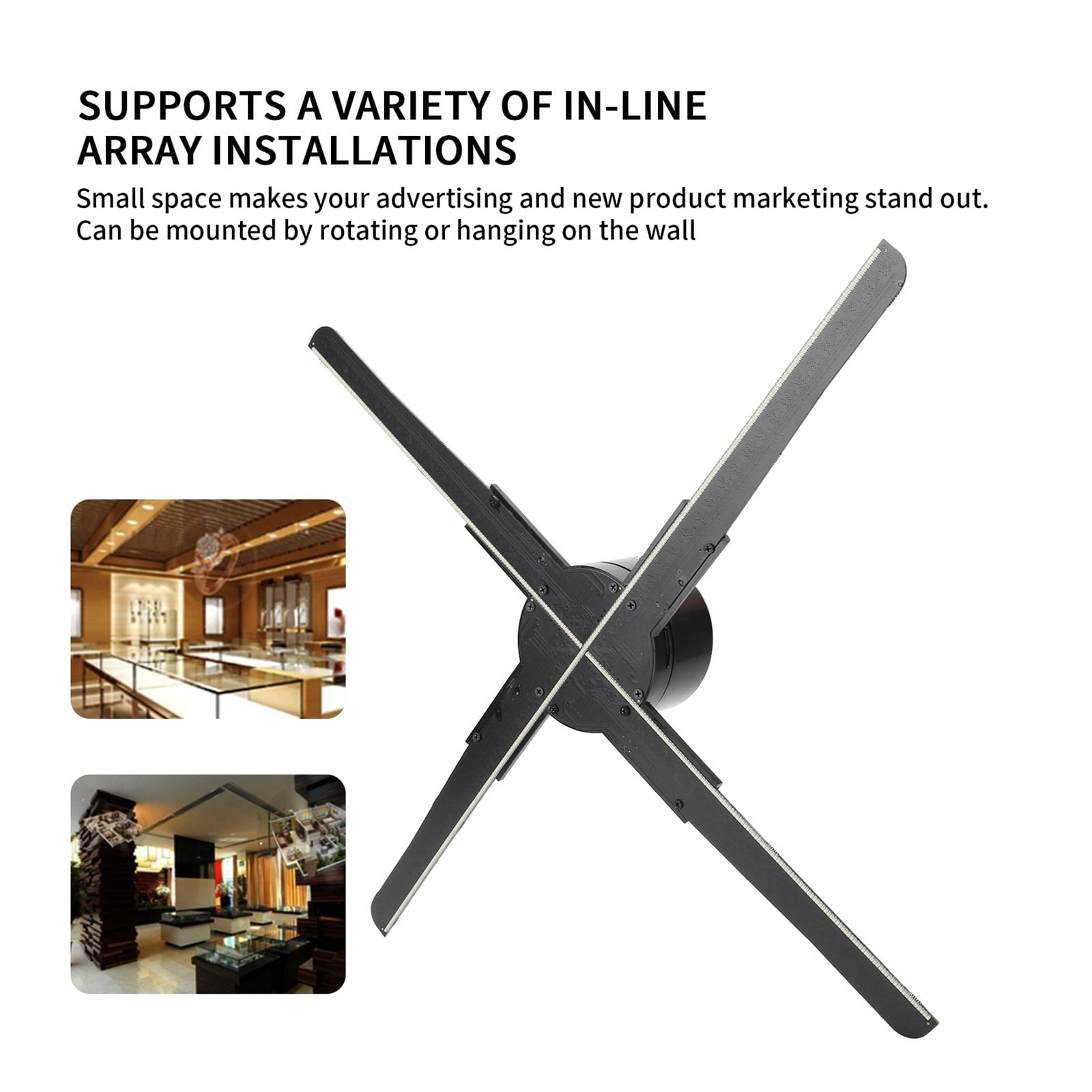 3D LED Holographic Projector 45CM Display Fan Hologram Advertising Projection Player