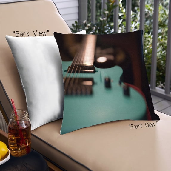 Ahgly Company Music Guitar Outdoor Throw Pillow, 18 inch by 18 inch