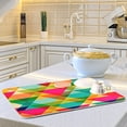 thumbnail image 6 of GZHJMY Rainbow Geometric Shapes Triangle Dish Drying Mat, Absorbent Microfiber Dishes Drainer Mats for Kitchen Counter Large Size 18 x 24 Inch, Coffee Mat, 6 of 7