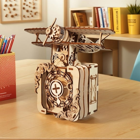 3d Wooden Puzzle Punk Airplane Music Box You Are My Sunshine Handmade Assembly Model Kit Holidays Brthdays Gifts