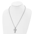 thumbnail image 4 of FJC Finejewelers Stainless Steel Polished Laser cut Cross 22in Necklace 22 Inches x 21 mm, 4 of 6