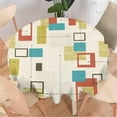 thumbnail image 2 of Boho Geometric Tablecloth, Mid Century Modern Retro Minimalism Colorful Print Pattern Table Cloth for Dining Room Party Outdoor Picnic Round(60x60in), 2 of 6