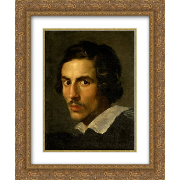 Gian Lorenzo Bernini 2x Matted 20x24 Gold Ornate Framed Art Print 'Self Portrait as a Young Man'