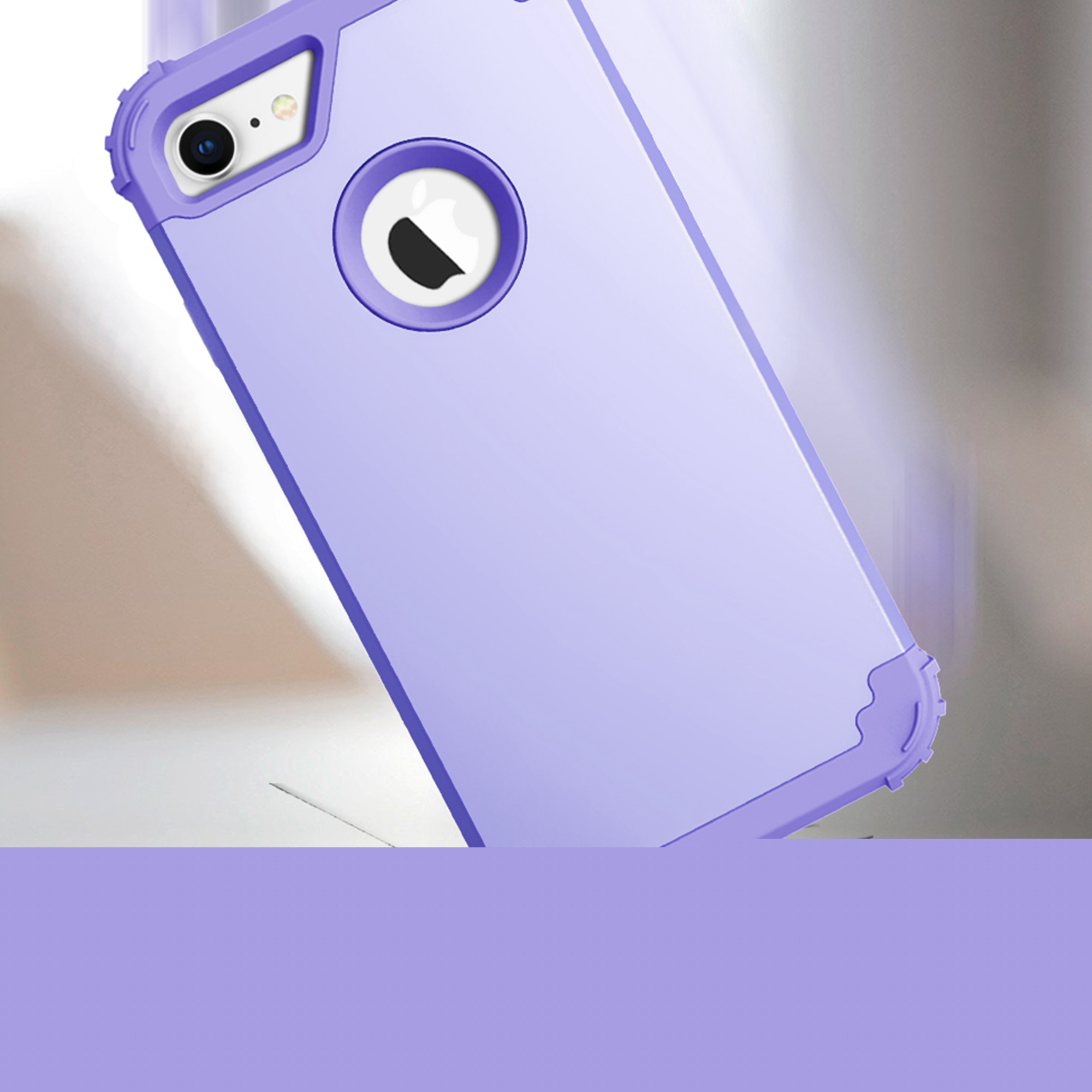 thumbnail image 7 of Dteck iPhone 8 Case, Dteck Heavy Dual Layer Rugged Shockproof Case Hard PC Protective Back Cover For Apple iPhone 8, Light Purple, 7 of 7