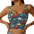thumbnail image 2 of Picia Vehicles Cartoon with Funny Drivers,Animal Drivers Sports Bra for Women,Padded Strappy Sports Bras Medium Support Yoga Bra with Removable Cups,Running Yoga Bra-XX-Large, 2 of 9