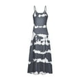 thumbnail image 6 of Hwmodou Summer Dresses Women 2024 Neck Sleeveless Dress Women Casual Gradient Striped Bohemian Tie-Dye Maxi Round Women's Dress 1920S Dresses For Woman, 6 of 6