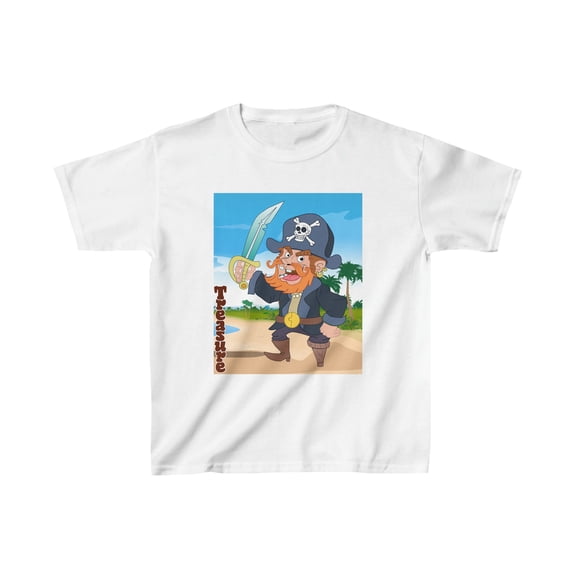 Kids Heavy Cotton Tee - Front only - The Ferocious Pirate Redmane
