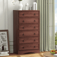 thumbnail image 3 of VVFLU Farmhouse 6 Drawers Dresser for Bedroom, Cherry 52" Tall Dressers Chest of Drawer, Wooden Vertical Dresser for Bedroom Hallway, 3 of 8