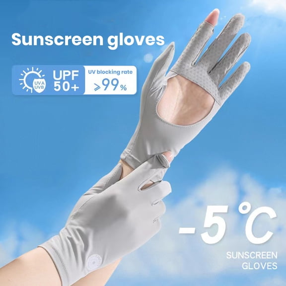 Mdesiwst 1 Pair Sun Full Finger Gloves Hollow Breathable Touch Screen Design Soft Friendly to Skin UV proof Sports Gloves