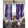 thumbnail image 6 of Purple Ombre Blackout Curtains for Bedroom Living Room Darkening Curtains 96 Inches Long Abstract Art Moire Ocean Waves Window Curtain 2 Panels Set Insulated Window Treatment Grommet Drapes 52"x96", 6 of 9