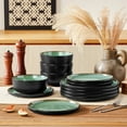 thumbnail image 3 of Malacasa Dinnerware Sets For 4, Stoneware Plates and Bowls Set, dinner set, Tableware Dishwasher Microwave Safe, Green, 3 of 9