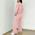 thumbnail image 4 of Women's Fall 2 Piece Lounge Sweatsuits Set Zip Up Sweatshirt Jacket Wide Leg Sweatpants Lounge Sets Tracksuit Y2k Pink 2XL, 4 of 5