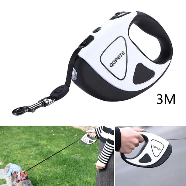 Correa retráctil para perros de servicio de 360 degree con asa antideslizante; Cinta / cinta de resistente; con , - White_10ft Salvador correa retráctil