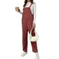 thumbnail image 6 of Genuiskids Women Juniors Cargo Corduroy Overalls Solid Color Sleeveless Straps Bib Pants Spring Autumn Casual Corduroy Jumpsuits for Teen Girls, 6 of 9