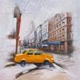 thumbnail image 3 of Atelier B Art Studio 20x20 Black Modern Framed Museum Art Print Titled - Taxi in the street sketch, 3 of 5