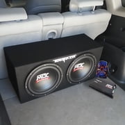 MTX 12 Dual Loaded Car Subwoofer w/Sub Box, Amplifier, QPower Wiring Kit
