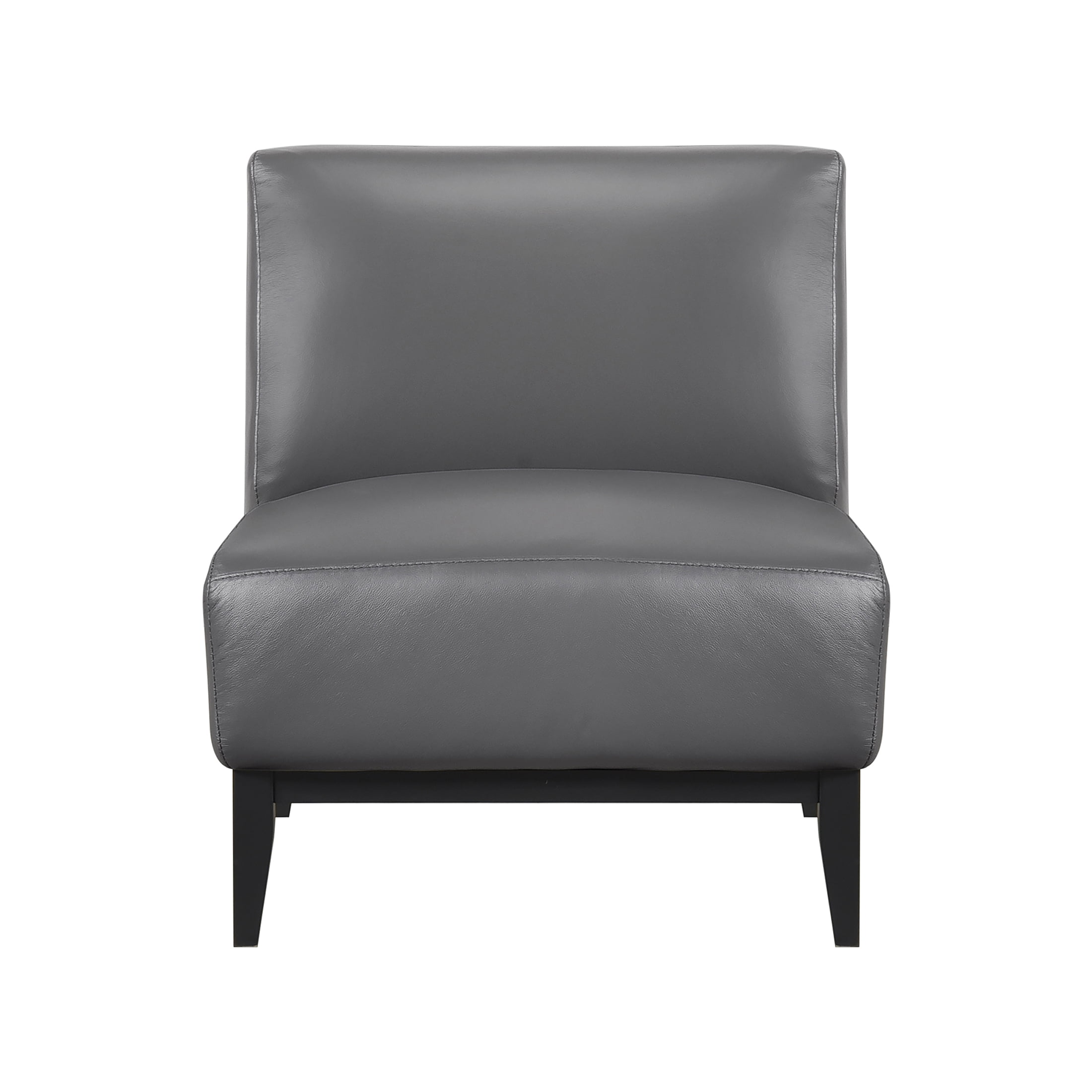 OakvillePark Mossmere Leather Accent Chair, Dark Gray