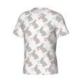 thumbnail image 3 of Yiaed Gray Rabbit Print Mens Short Sleeve Tight Fit T-Shirt, Crewneck Casual Tee-Small, 3 of 5
