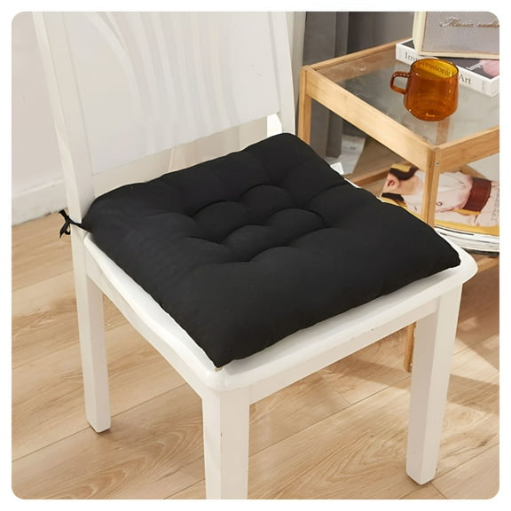 LAMIRO Anti-Slip Chair Pads - 4Pcs Square Thick Cushions for Dining,Kitchen & Office Seats Kitchen Chair Cushions Set of 4,15.7 Inches X 15.7 Inches,Black