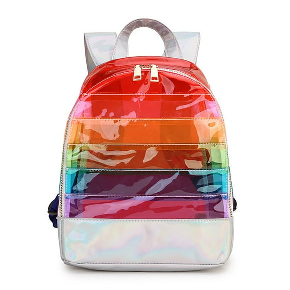 CNKOO School Bag Holographic Clear - Rainbow School Daypack Student Backpack for Kids