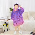 thumbnail image 6 of FORMRS Wearable Blanket Hoodie with Sleeves for Kids Cozy Flannel Sweatshirt, Pixel Love, 6 of 7