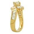 thumbnail image 2 of 14k Gold Plated Cubic Zirconia Engagement Ring, 3-Stone Round + Channel Set Baguette CZs, Size 12, 2 of 7