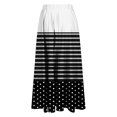 thumbnail image 4 of ameIAEA Women A-Line High Waist Midi Skirt Color Block Ruffle Flowy Skirts 2024 Fall Trendy Skirt, 4 of 6