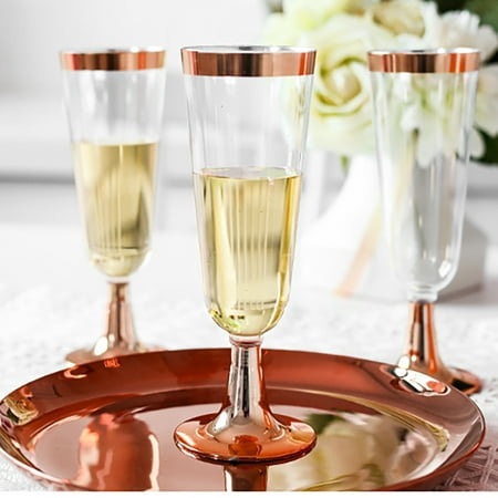 Gold Champagne Flutes Disposable Champagne Glasses Plastic Toasting ...