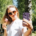 thumbnail image 5 of Compatible with iPhone 14 6.1" Case, Cute Glossy Water Ripple Pattern Phone Case, Curly Wave Frame Design for Women Girls, Soft TPU Slim Fit Shockproof Full-Body Protection Cover, Purple, 5 of 12