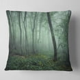 thumbnail image 2 of Designart Trail Through Dark Foggy Forest - Landscape Photography Throw Pillow - 18x18, 2 of 5