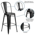 thumbnail image 6 of Flash Furniture Blake Commercial Grade 4 Pack 30" High Distressed Black Metal Indoor-Outdoor Barstool with Back, 6 of 13