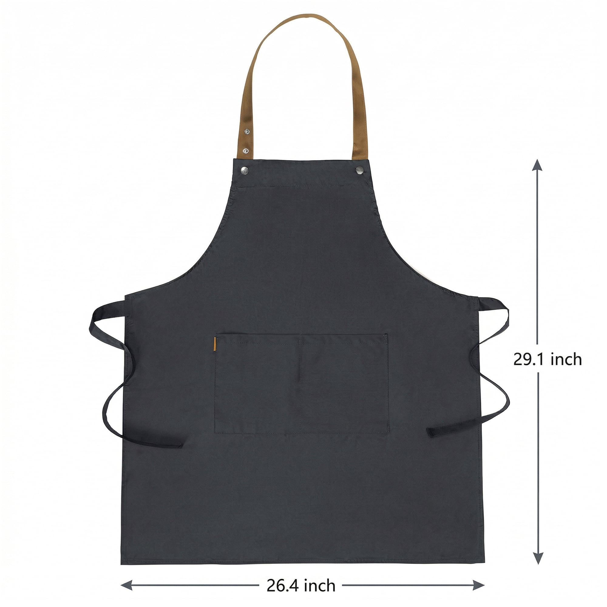Unique Bargains Waterproof Long Waist Cooking Kitchen Apron with Pockets 26.4x29.1in Black