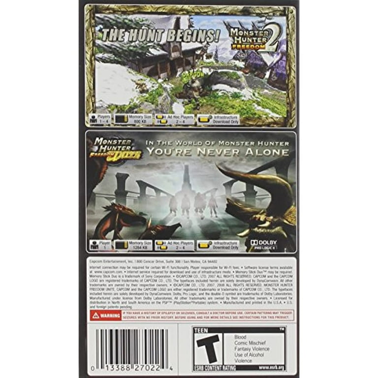 Monster Hunter Freedom 2 and Freedom Unite Dual Pack PSP