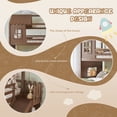 thumbnail image 5 of Bellemave Twin Over Full Bunk Bed with Slide and Storage Shelves, Wooden House-Shaped Bunk Beds with Wardrobe, L-Shape Floor Bunk Bed Frame with Inclined Ladder for Kids（Deep Natural), 5 of 9