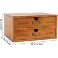 thumbnail image 4 of 2-Layer Vintage Wooden Storage Box Drawer Cosmetic Jewelry Organizer Case Office/Home, 4 of 8