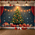 thumbnail image 2 of Festive Design Christmas Tree Decoration Holiday Banner Sparkling Gift Boxes Celebration Backdrop for Christmas Party Winter Holiday Home Decoration, 2 of 9