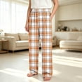thumbnail image 6 of XAOFW Boys Plaid Pajama Pants Elastic Waist Sleepwear Trousers With Pockets Kids Fall Winter Casual Breathable Bottoms, 6 of 7